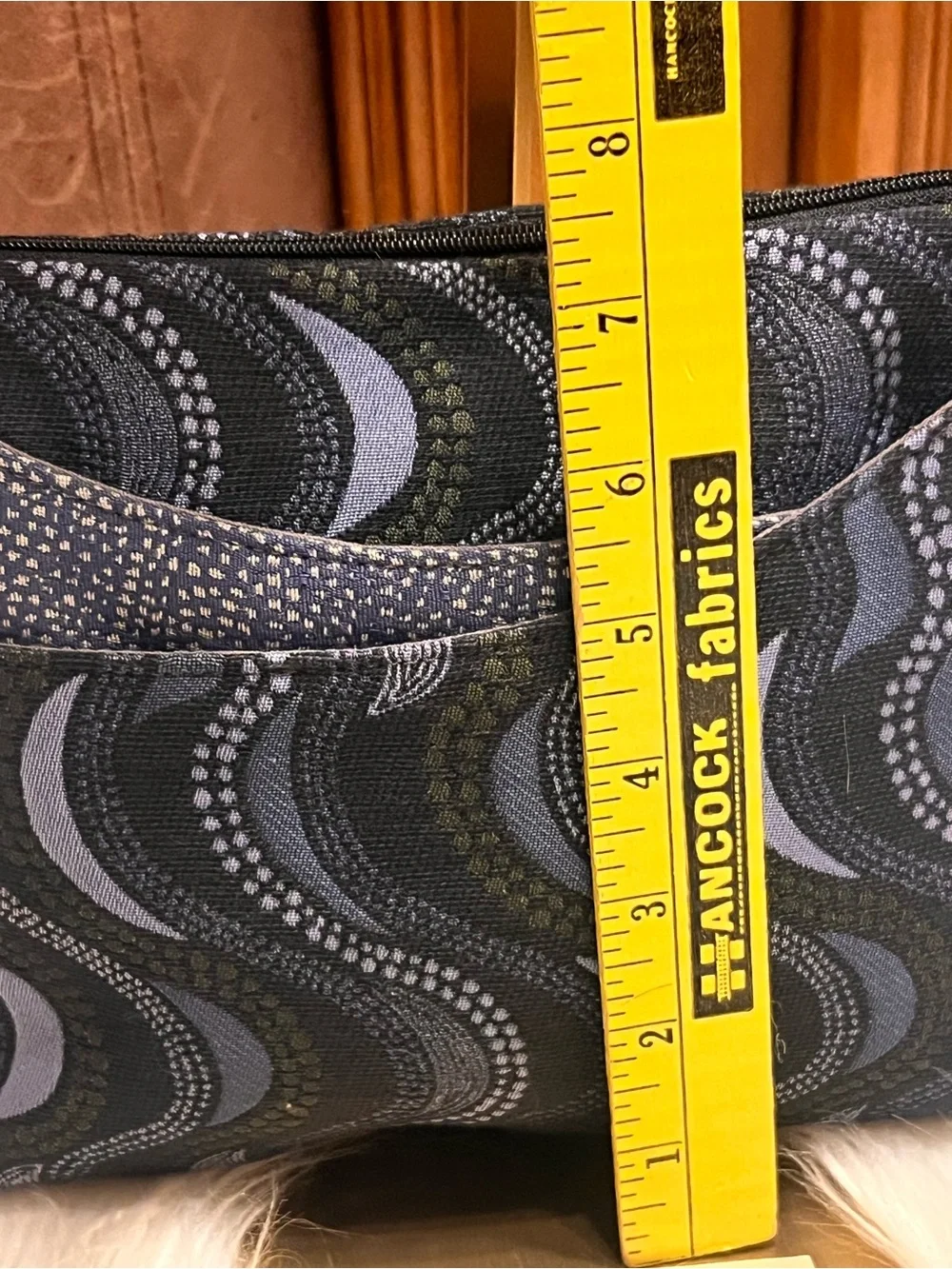 Maruca Sparrow Lunar Blue black and Gray Wave Print crossbody bag.